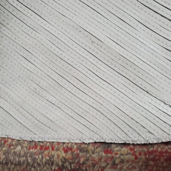 Suzanne Somers Stretch Leather Jacket in BONE Size 12 - Picture 4 of 5